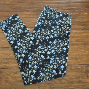 LulaRoe TC Leggings Midnight Navy Blue With Stars